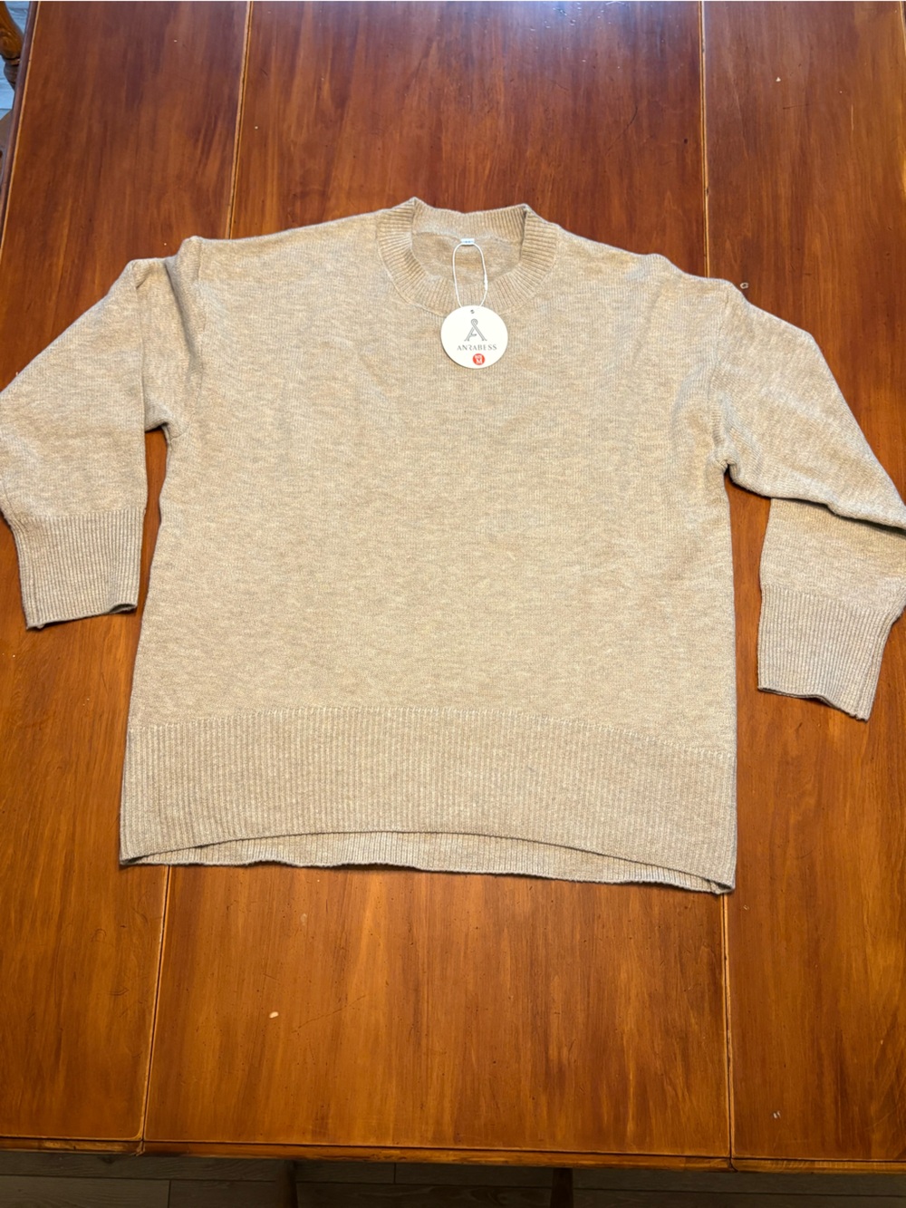 Cozy Crewneck Sweater in Light Beige